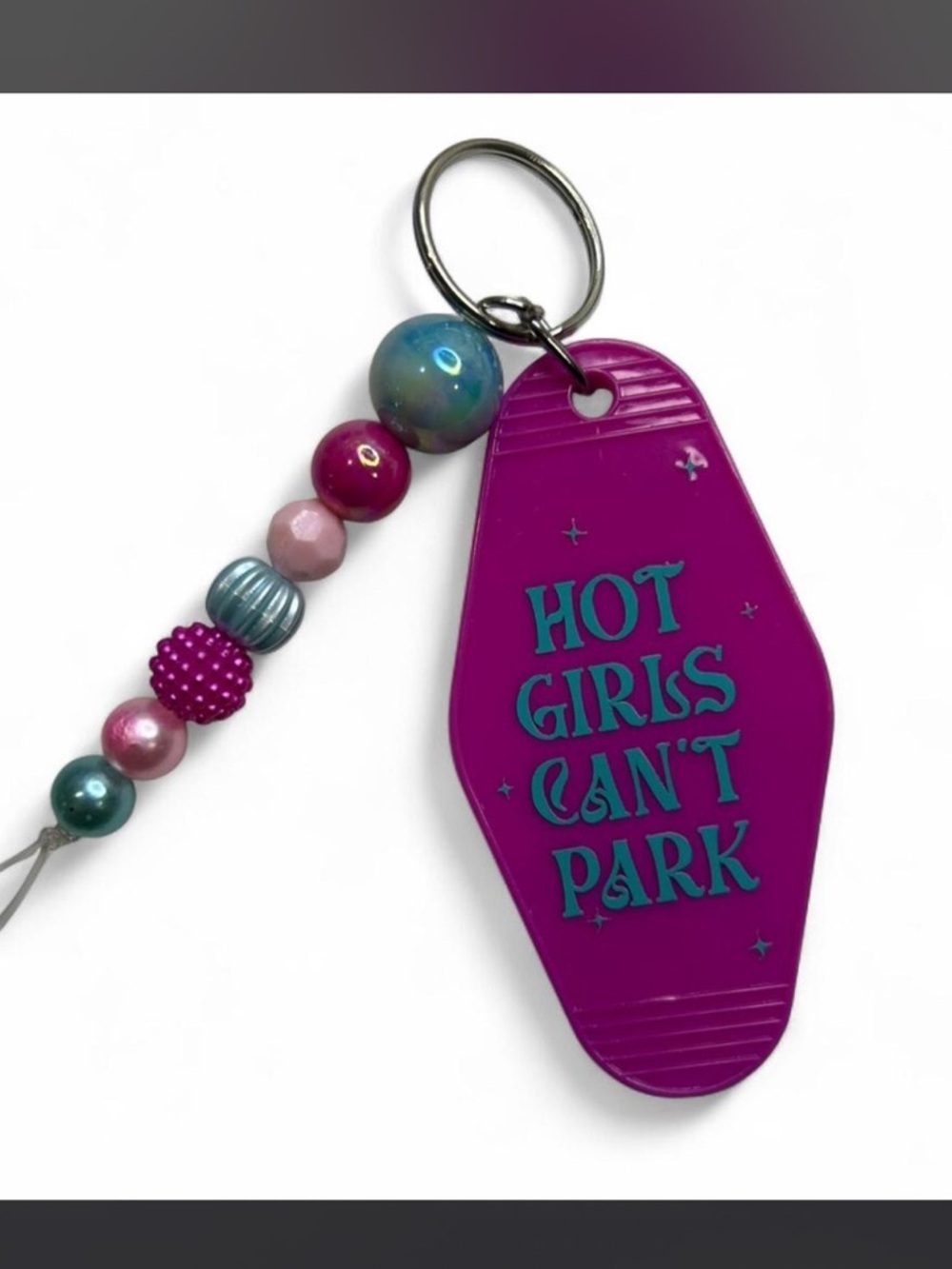 Hot Girls Can't Park Purple Novelty Keychain